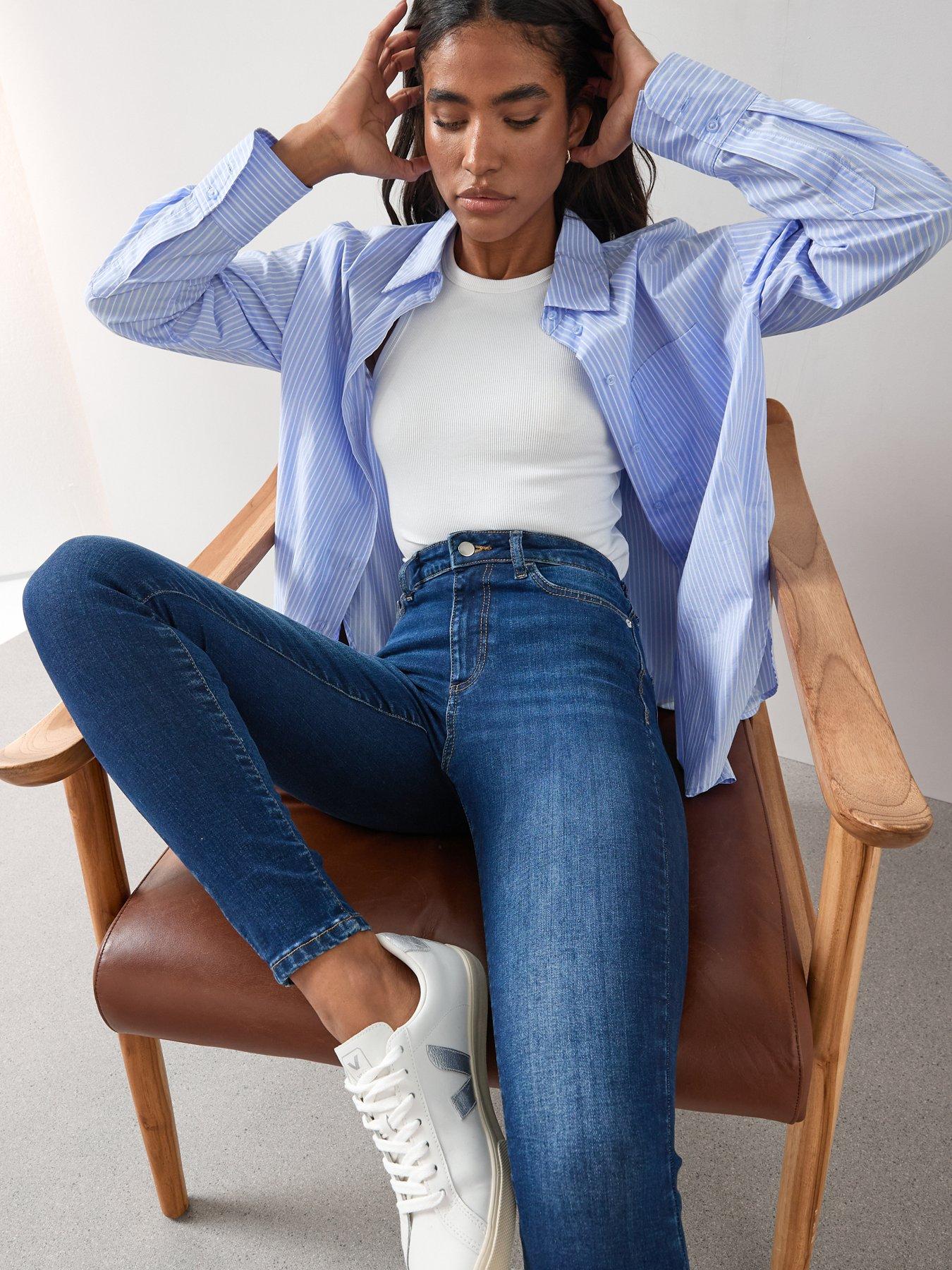 Image 6 of 7 of The Very Collection Short Florence High Rise Skinny Jeans - Dark Wash