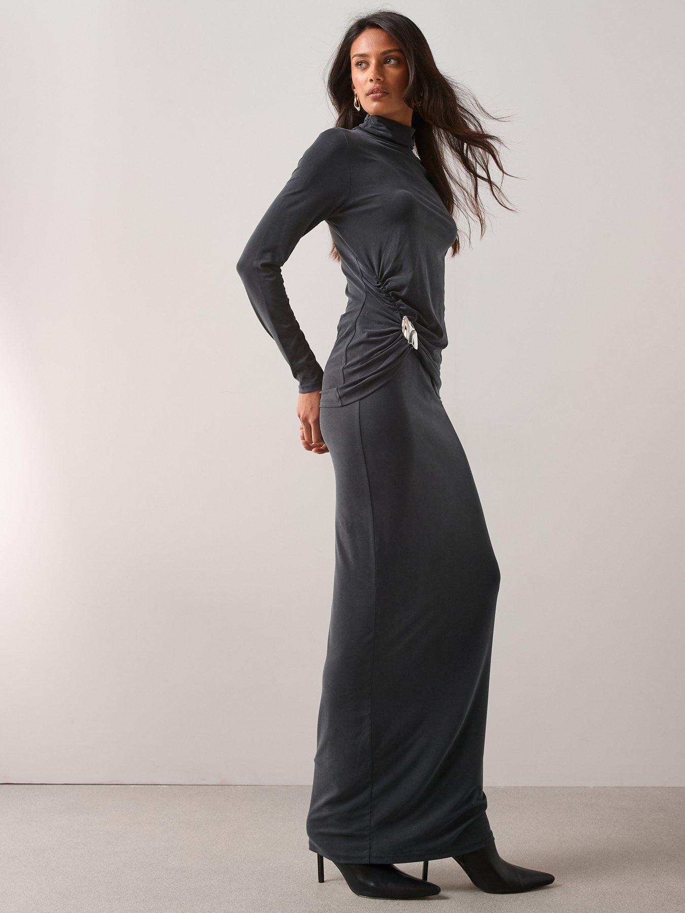The Very Collection Maxi Column Skirt Co-Ord - Grey