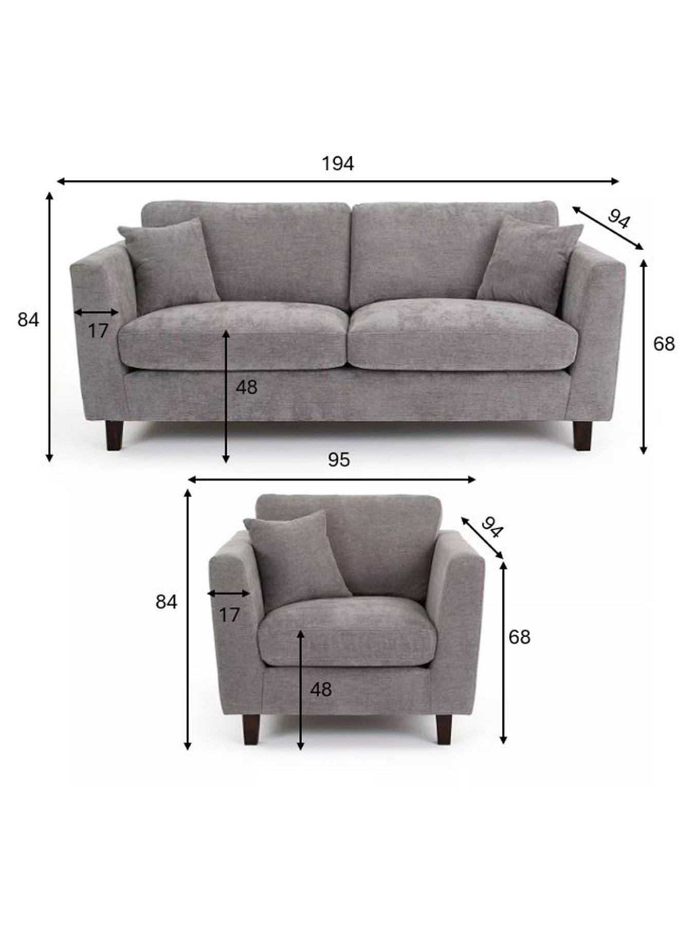 Image 7 of 7 of Very Home Cala 3 Seater + Chair