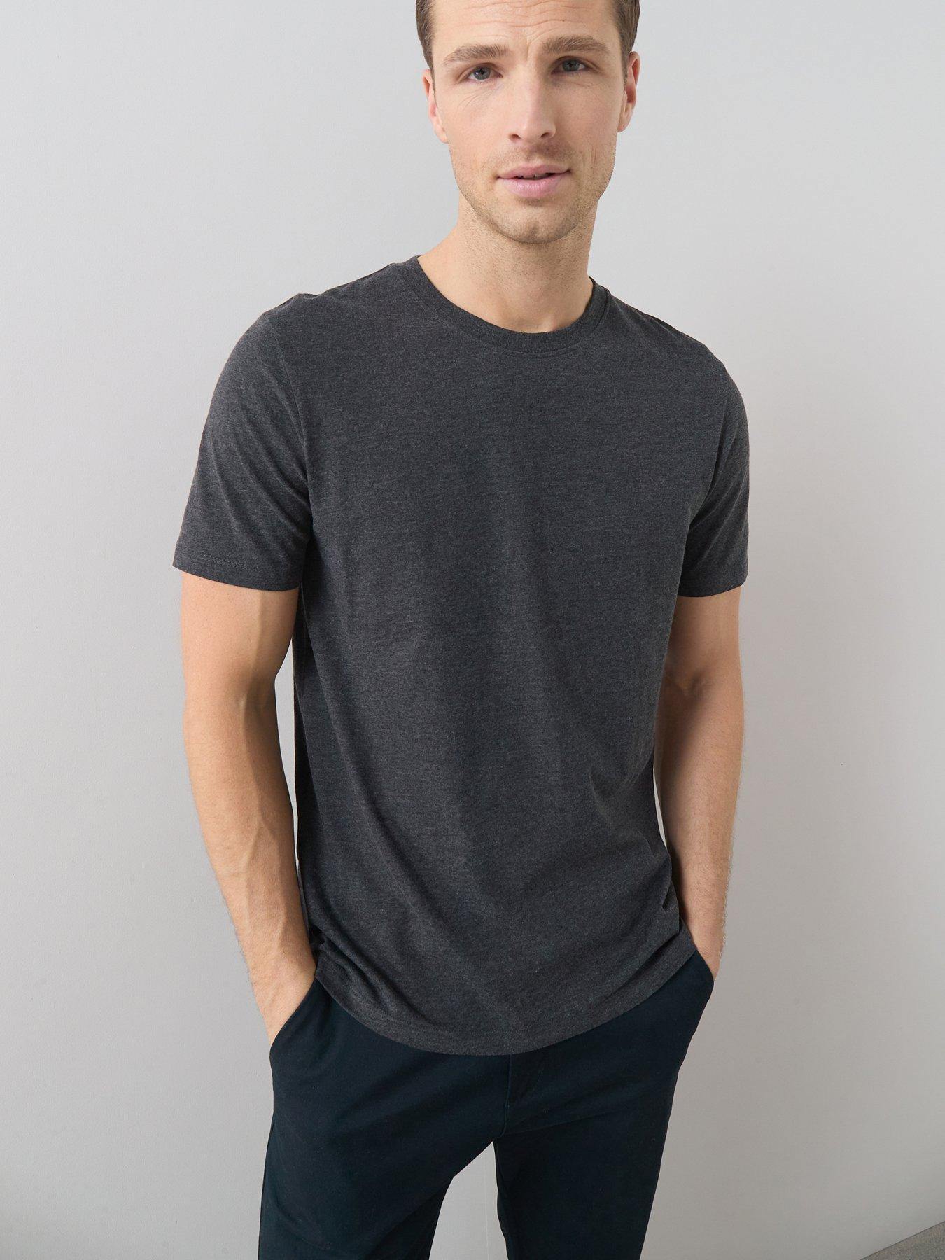The Very Collection Pure Cotton Essentials Crew Neck T-Shirt - Charcoal