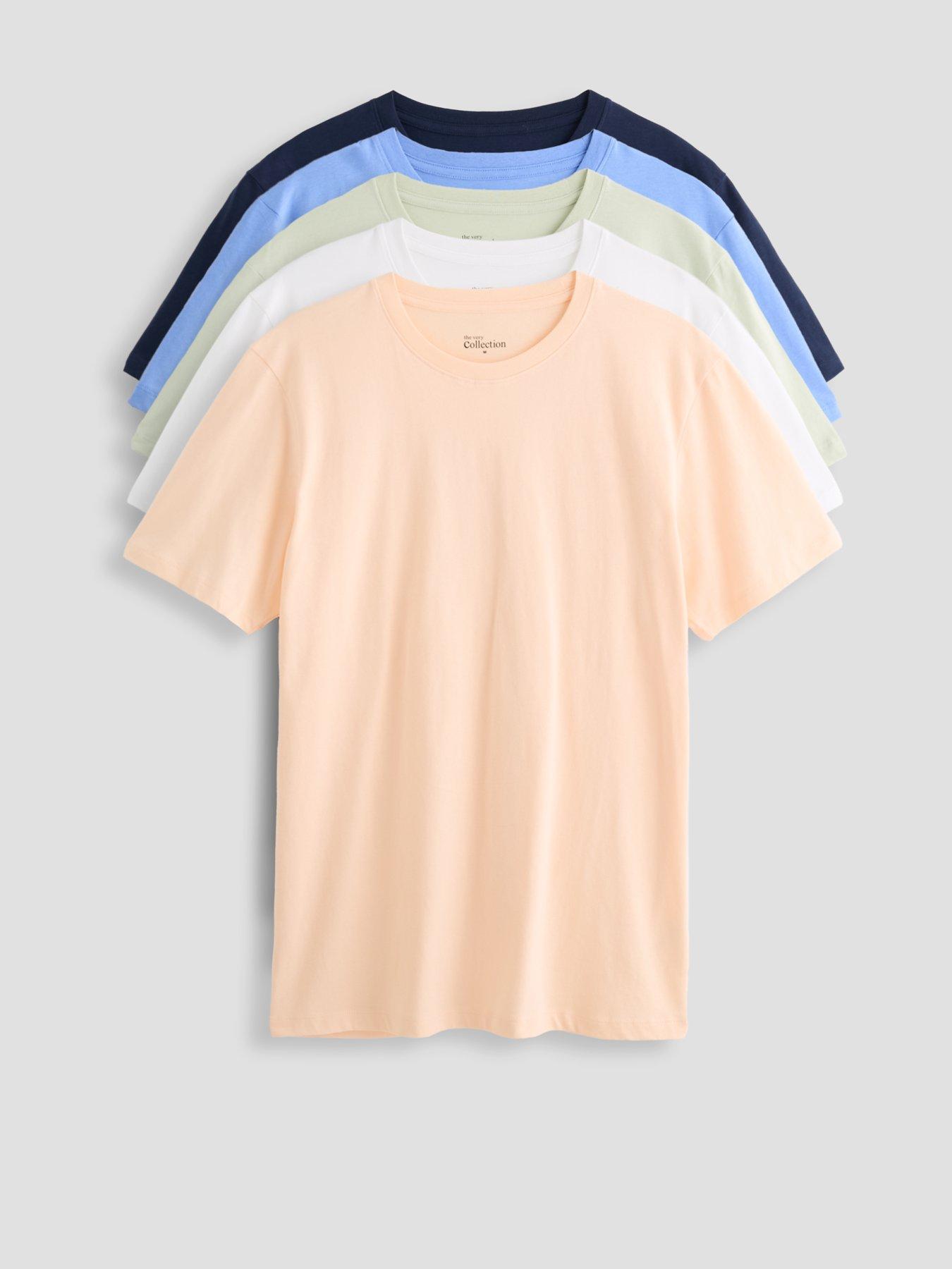 the-very-collection-5-pack-pure-cotton-crew-neck-t-shirts-multi