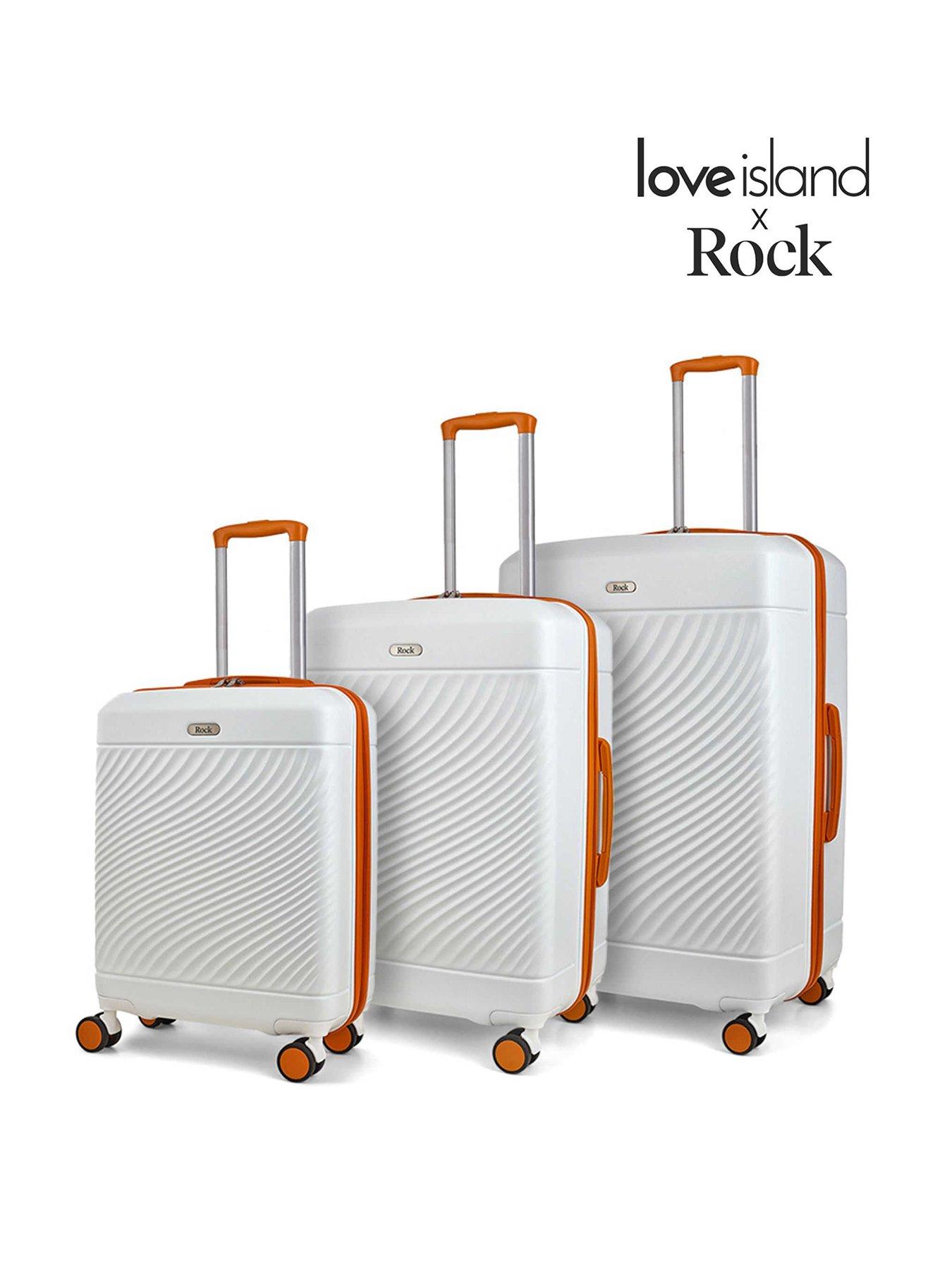 undefined Love Island White/Orange 3pc Set Suitcase