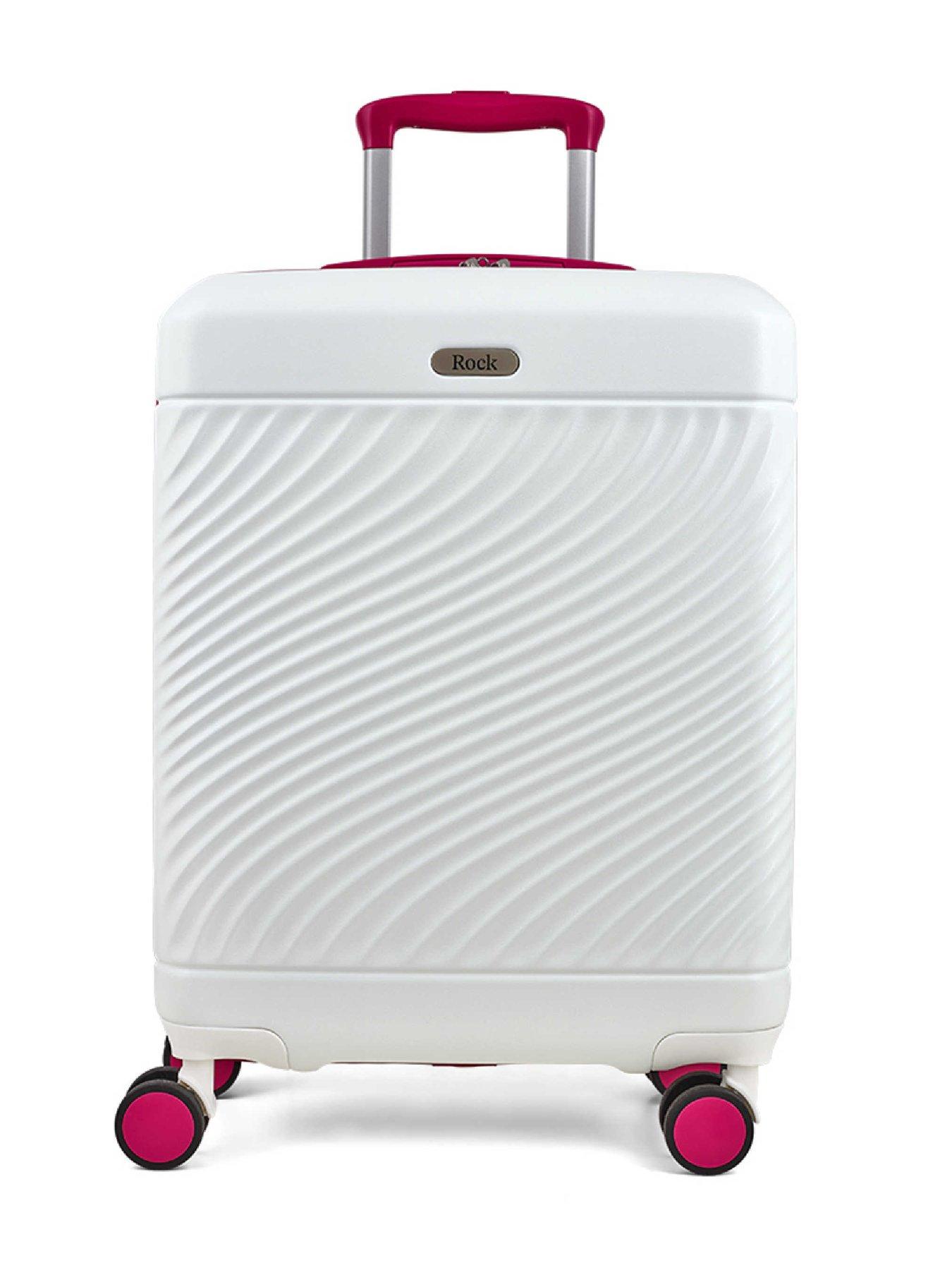 Image 2 of 6 of Rock Luggage Love Island White/Pink Cabin Suitcase