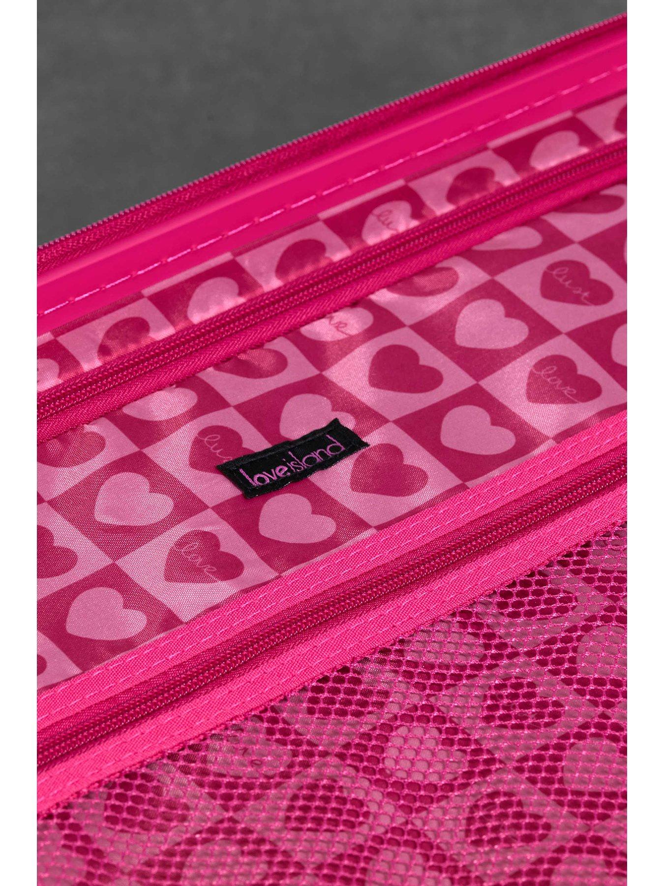 Image 3 of 6 of Rock Luggage Love Island White/Pink Cabin Suitcase
