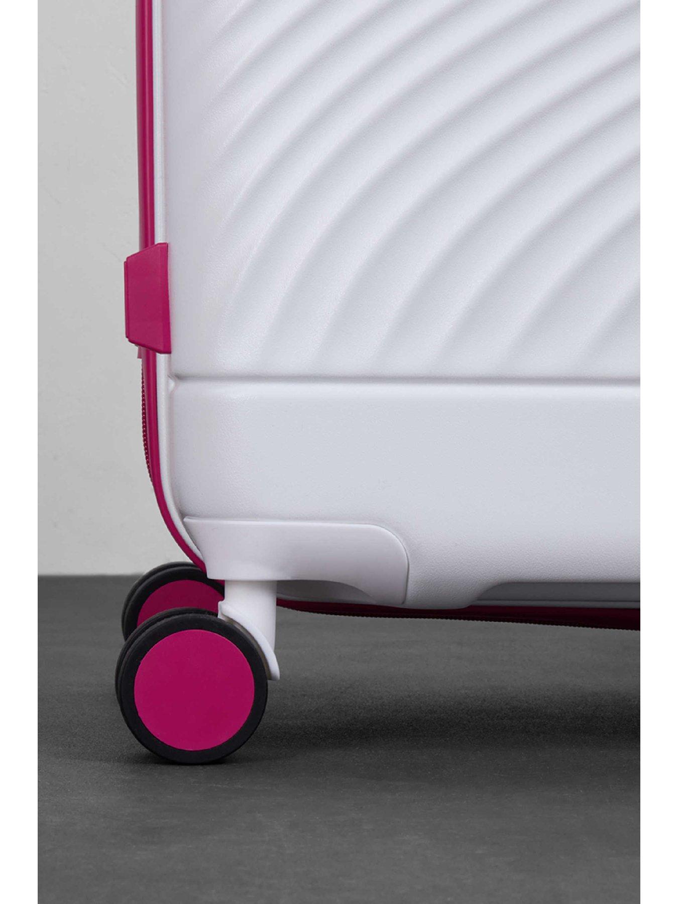 Image 4 of 6 of Rock Luggage Love Island White/Pink Cabin Suitcase