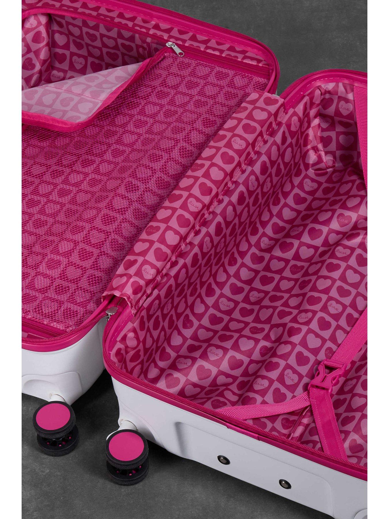 Image 5 of 6 of Rock Luggage Love Island White/Pink Cabin Suitcase