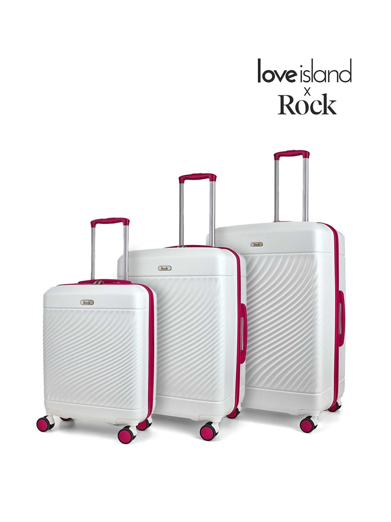 undefined Love Island White/Pink 3pc Set Suitcase