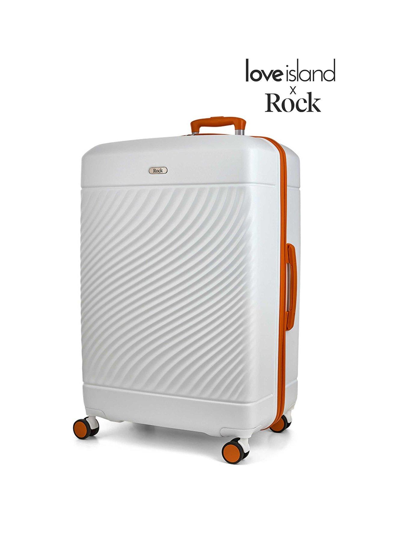 undefined Love Island White/Orange Large Suitcase