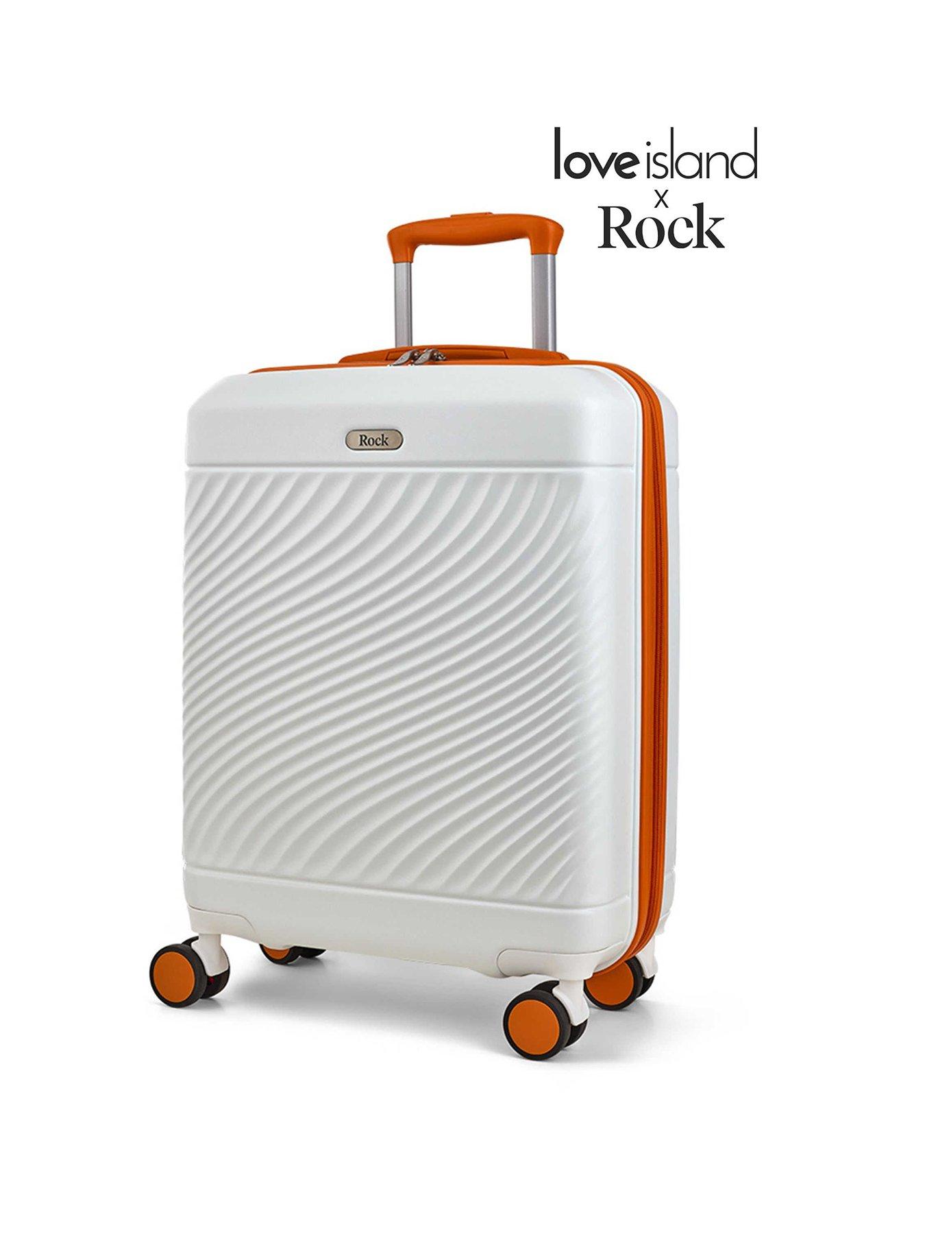 undefined Love Island White/Orange Cabin Suitcase