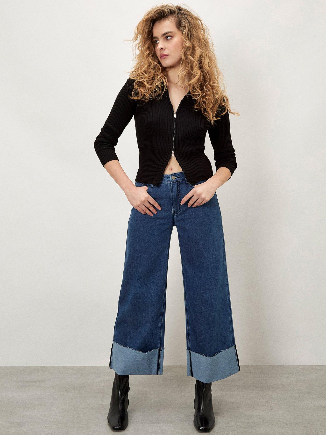 Apricot Ikeda Straight Leg Jean - Blue