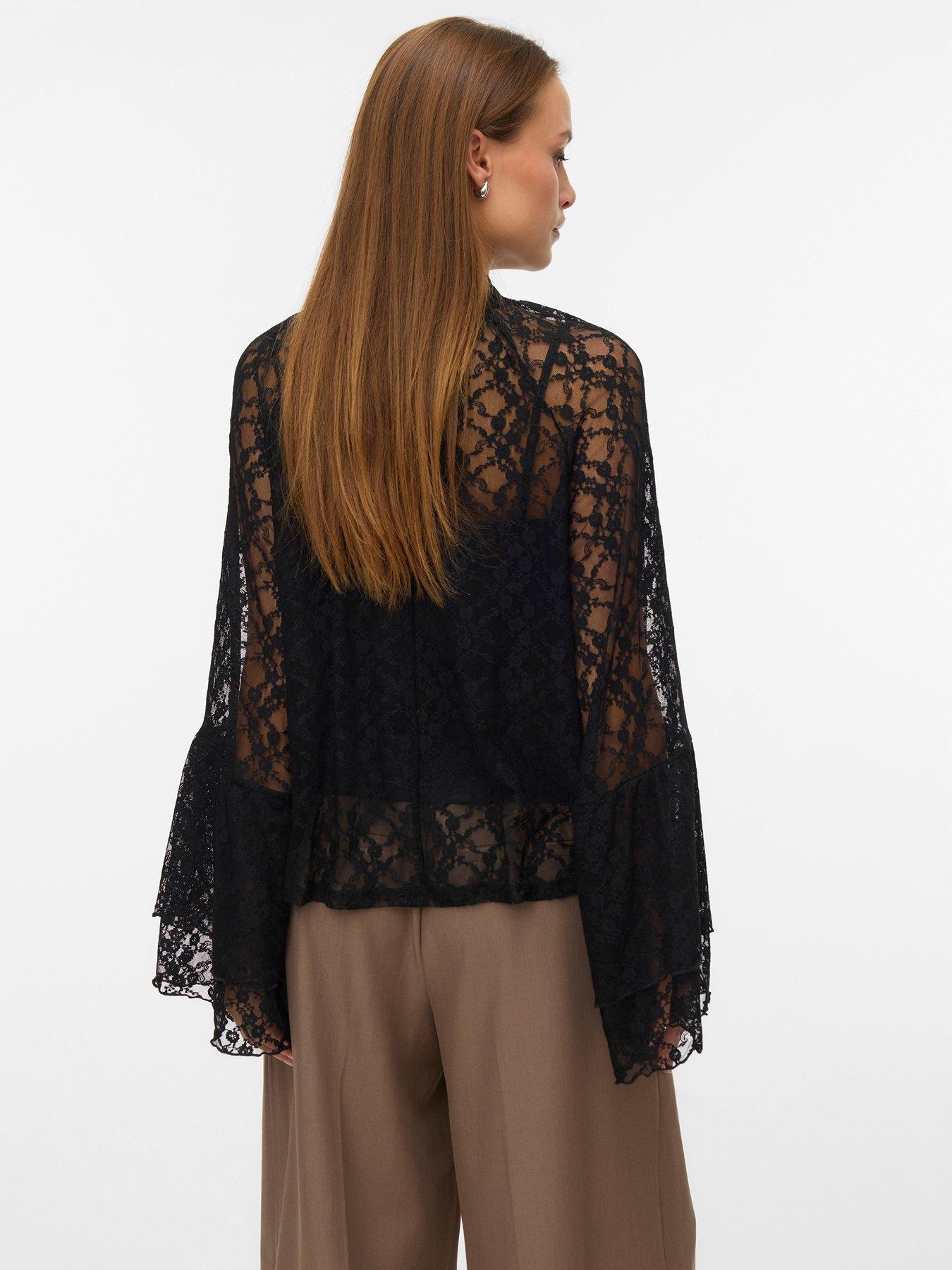 stillFront image of vero-moda-long-sleeve-high-neck-top-black