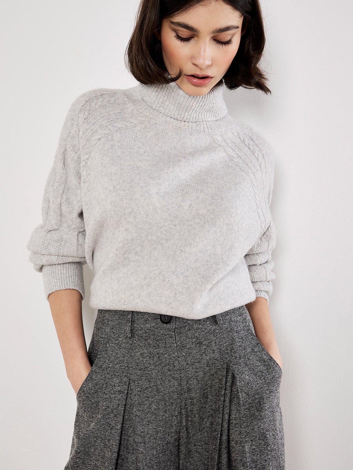 Image 4 of 4 of Apricot Invert Pleat Wide Tailored Trousers - Grey