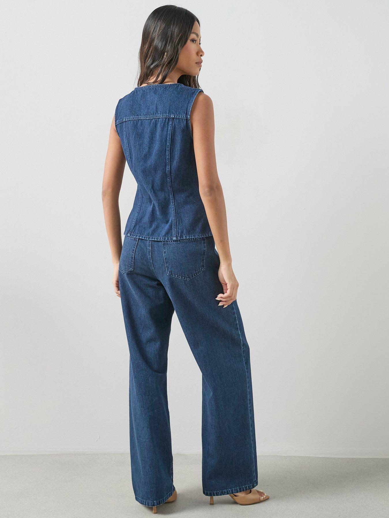 Image 3 of 7 of The Very Collection Wide Leg Co-ord Jeans - Dark Wash