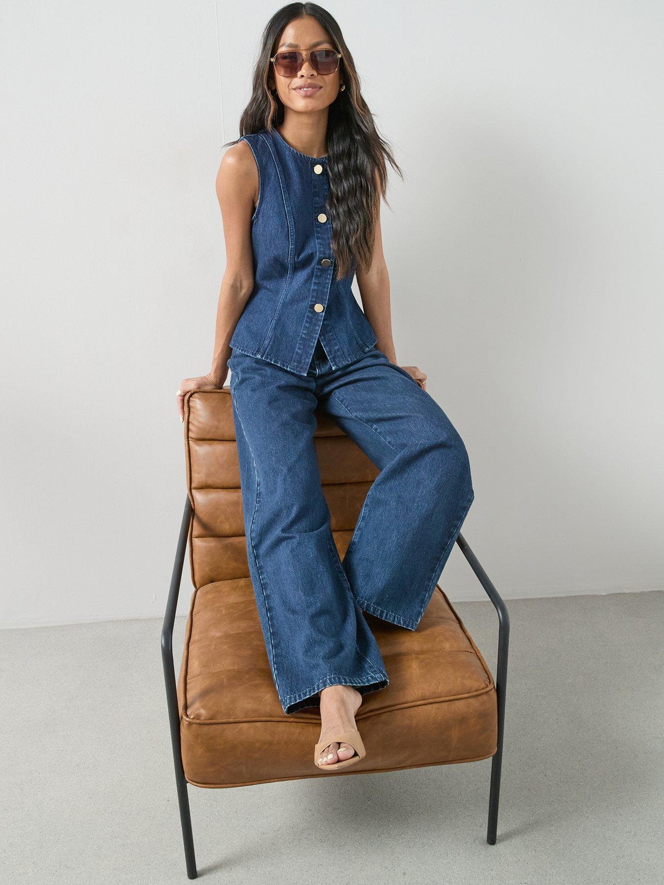 Image 6 of 7 of The Very Collection Wide Leg Co-ord Jeans - Dark Wash
