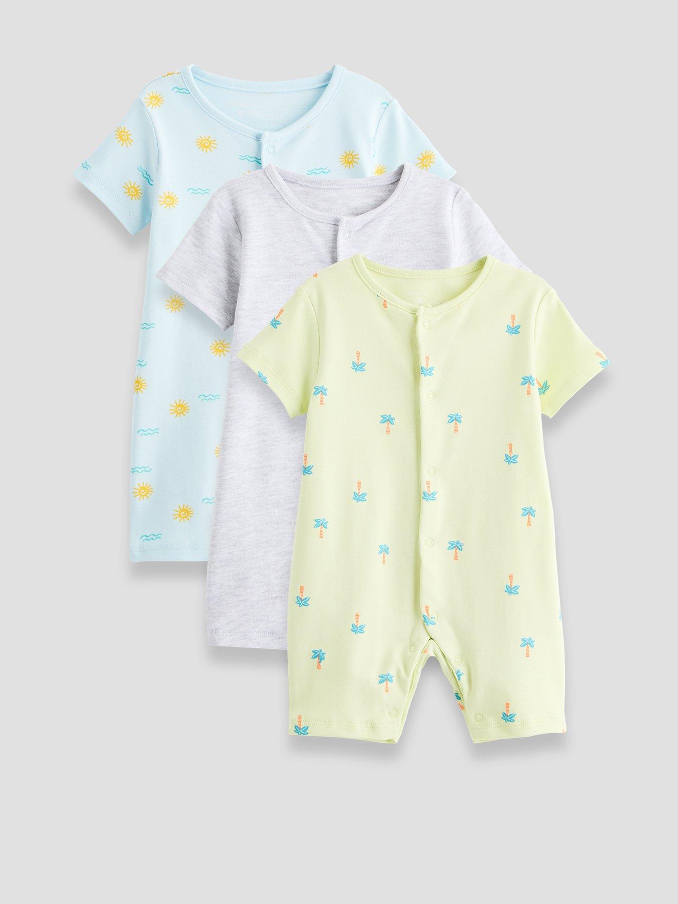 The Very Collection Baby Boy 3 Pack Summer Short Sleeve Bodysuit