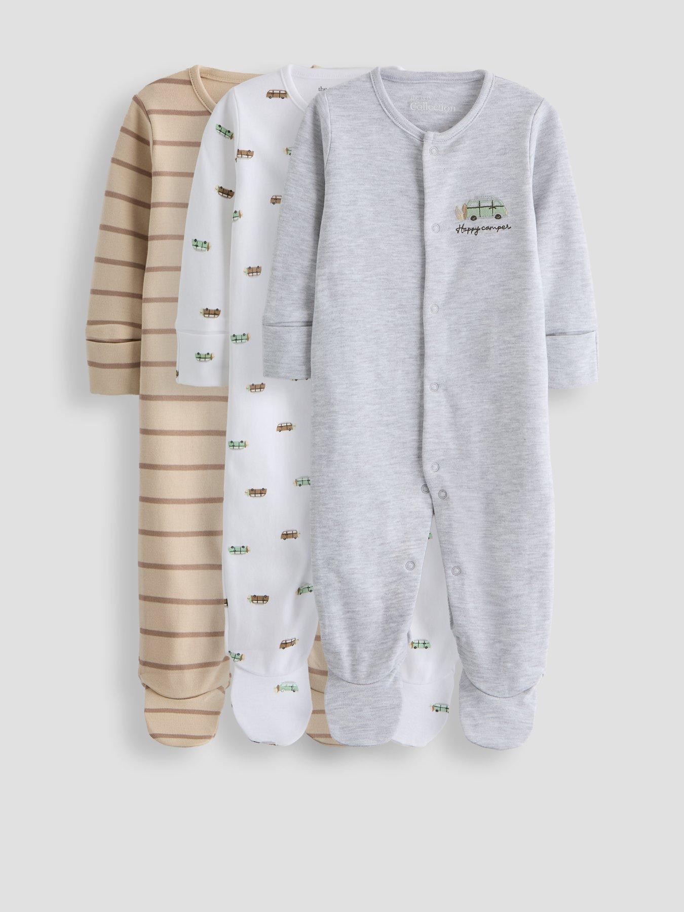The Very Collection Baby 3 Pack Happy Camper Sleepsuit