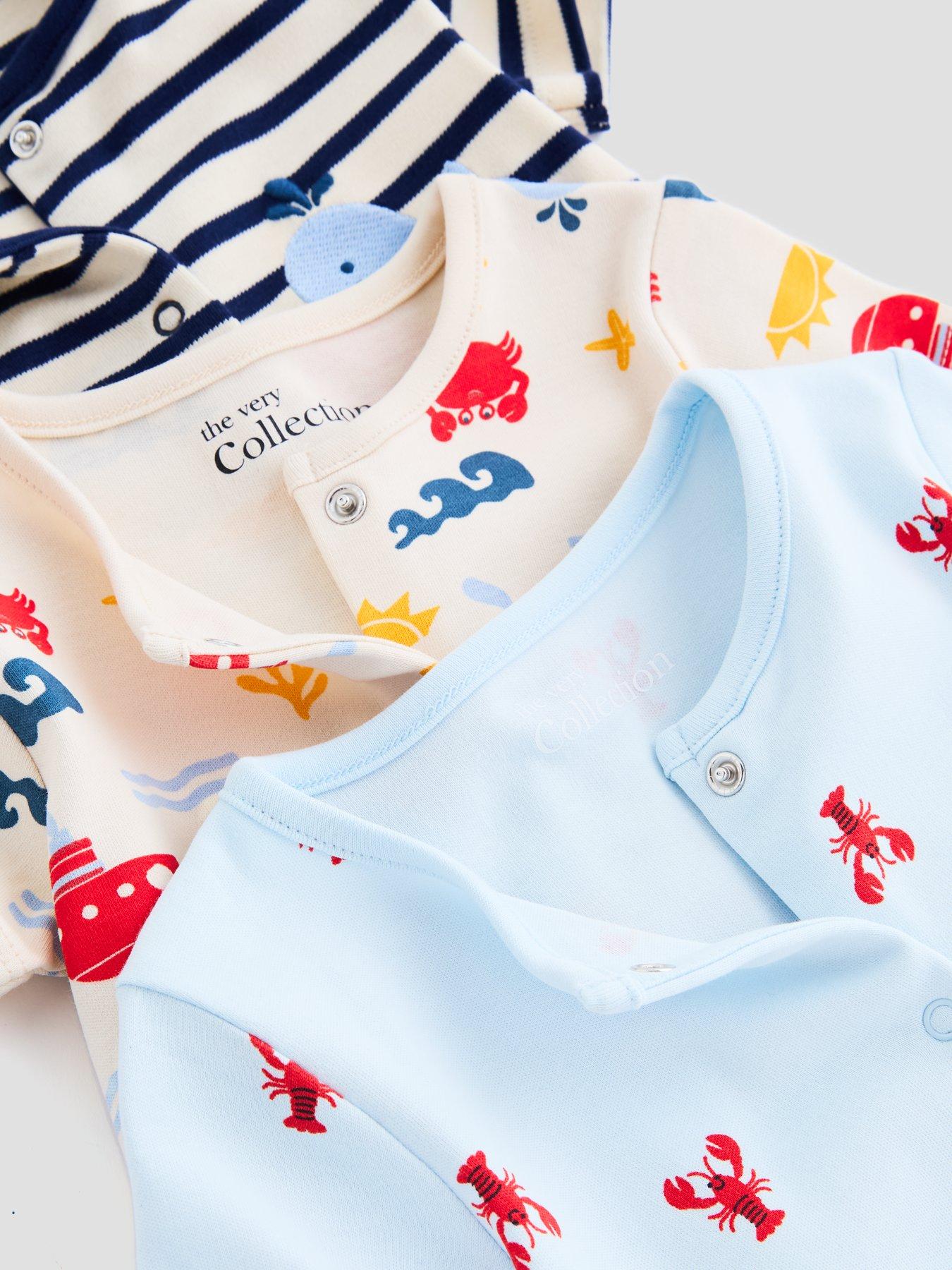 Image 5 of 5 of The Very Collection Baby Boy 3 Pack Sea Life Romper