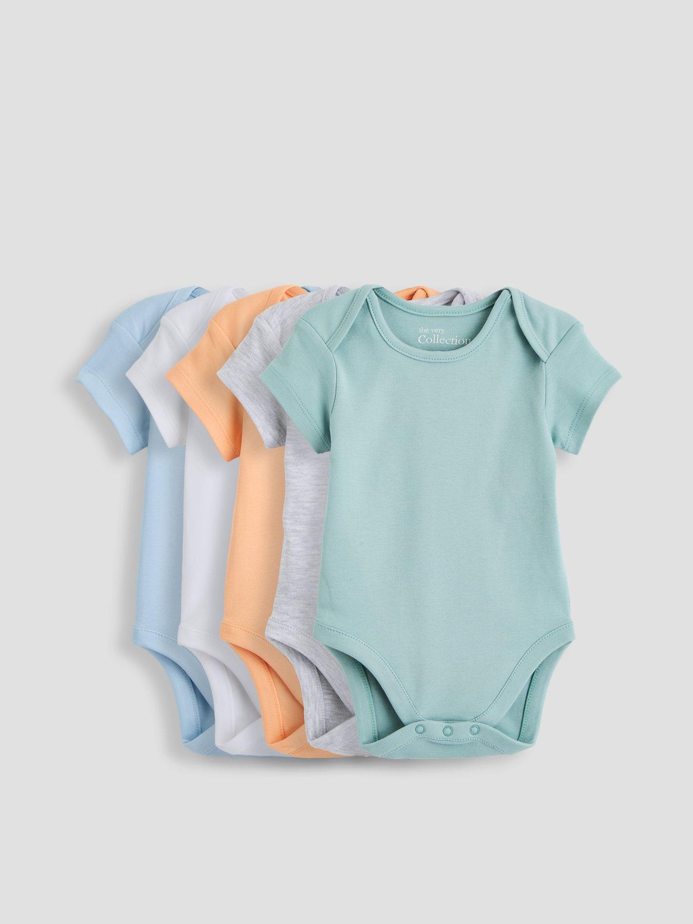 The Very Collection Baby Boys 5 Pack Core Short Sleeve Bodysuits