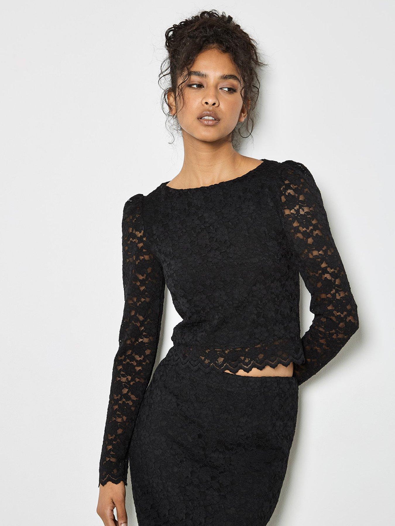 undefined Leaf Corded Lace Midi Skirt