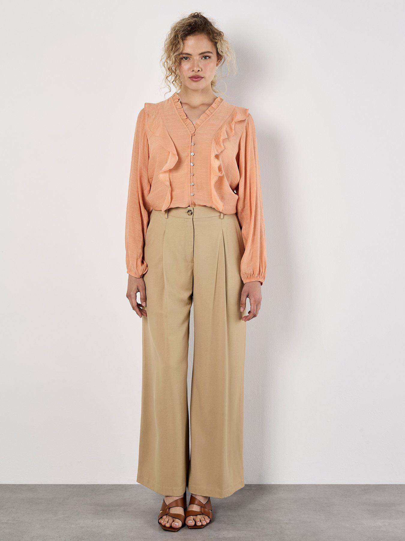 Image 3 of 4 of Apricot Tailored Wide Leg Trouser - Red