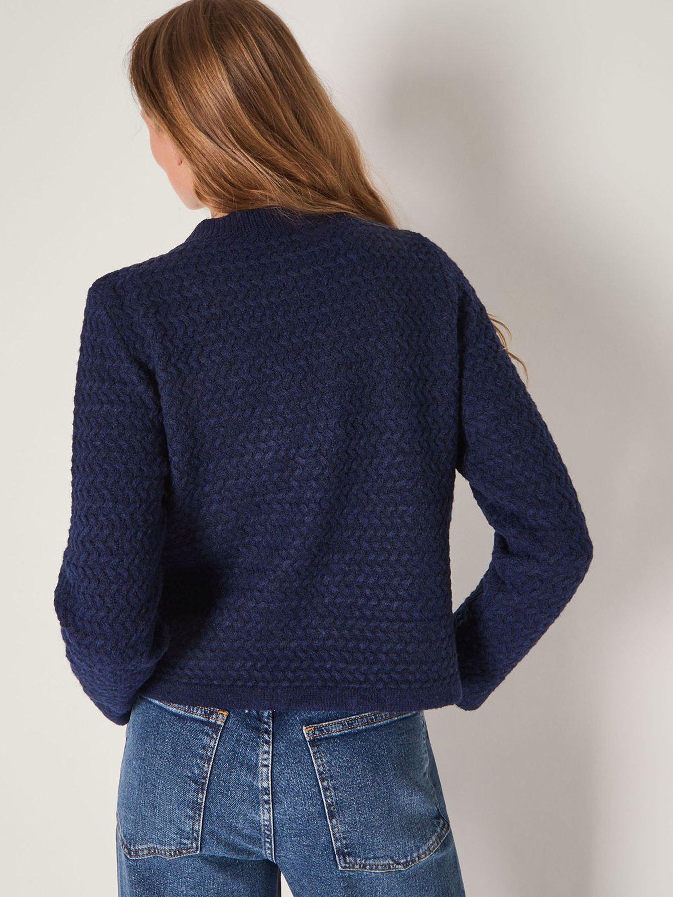 Image 2 of 5 of Monsoon Brianne Button Cardigan - Blue