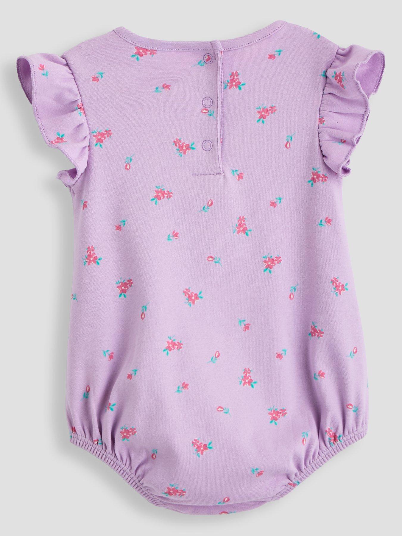 Image 3 of 5 of The Very Collection Baby Girl 3 Pack Floral Print Frill Sleeve Bodysuits