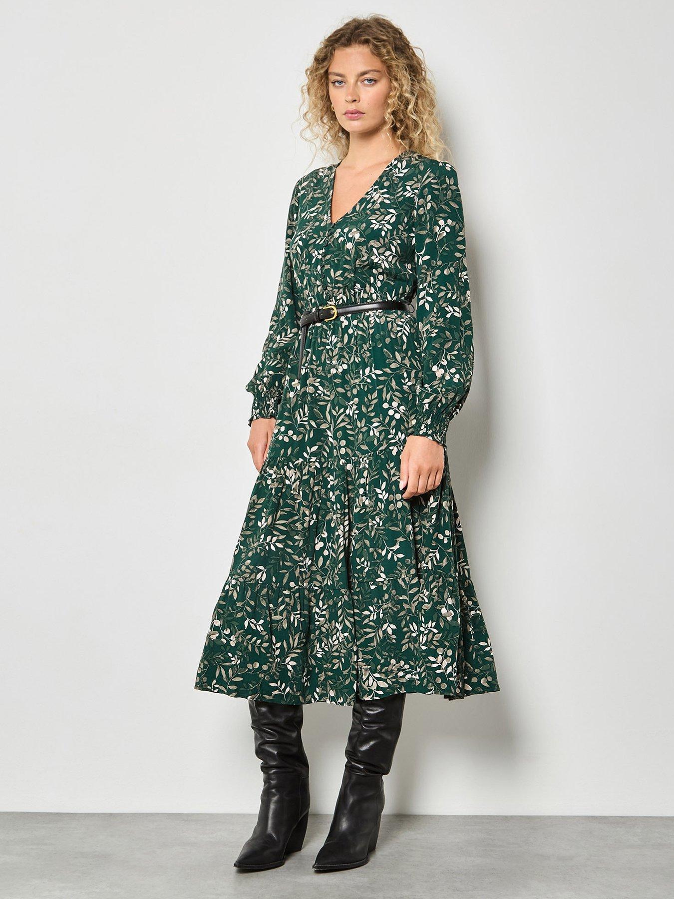 apricot-eucalyptus-print-maxi-tier-dress-green