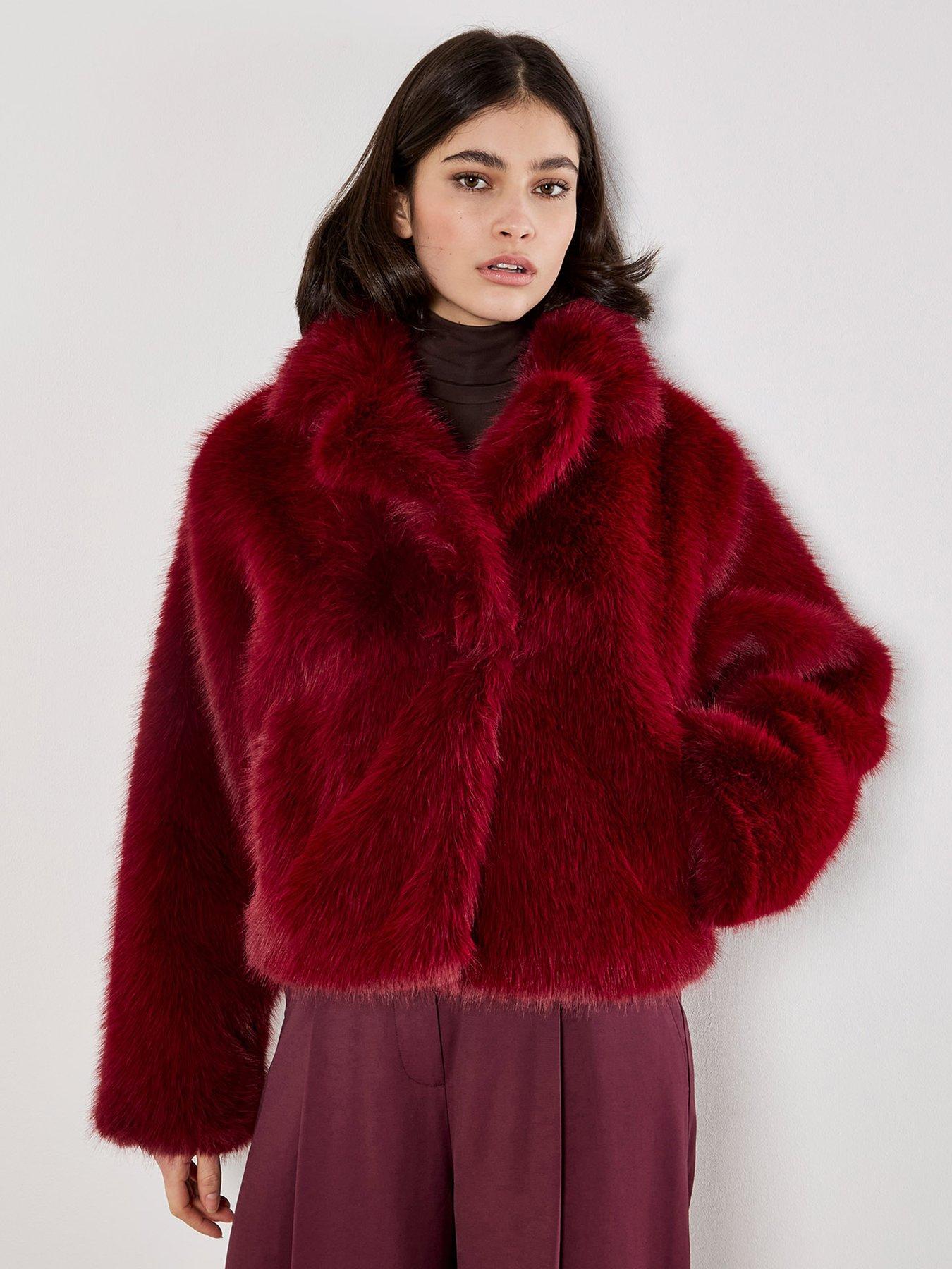 undefined Faux Fur Collar Short Coat