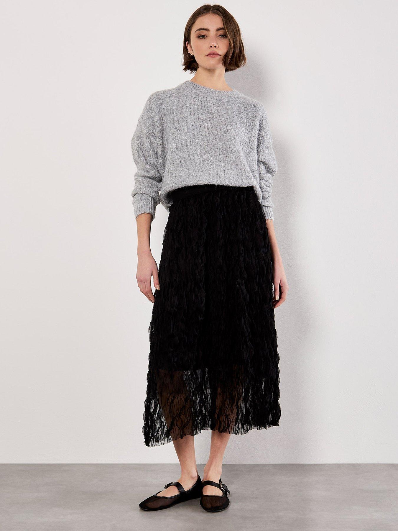 Image 3 of 4 of Apricot Bow Back Lurex Fuzzy Jumper - Grey