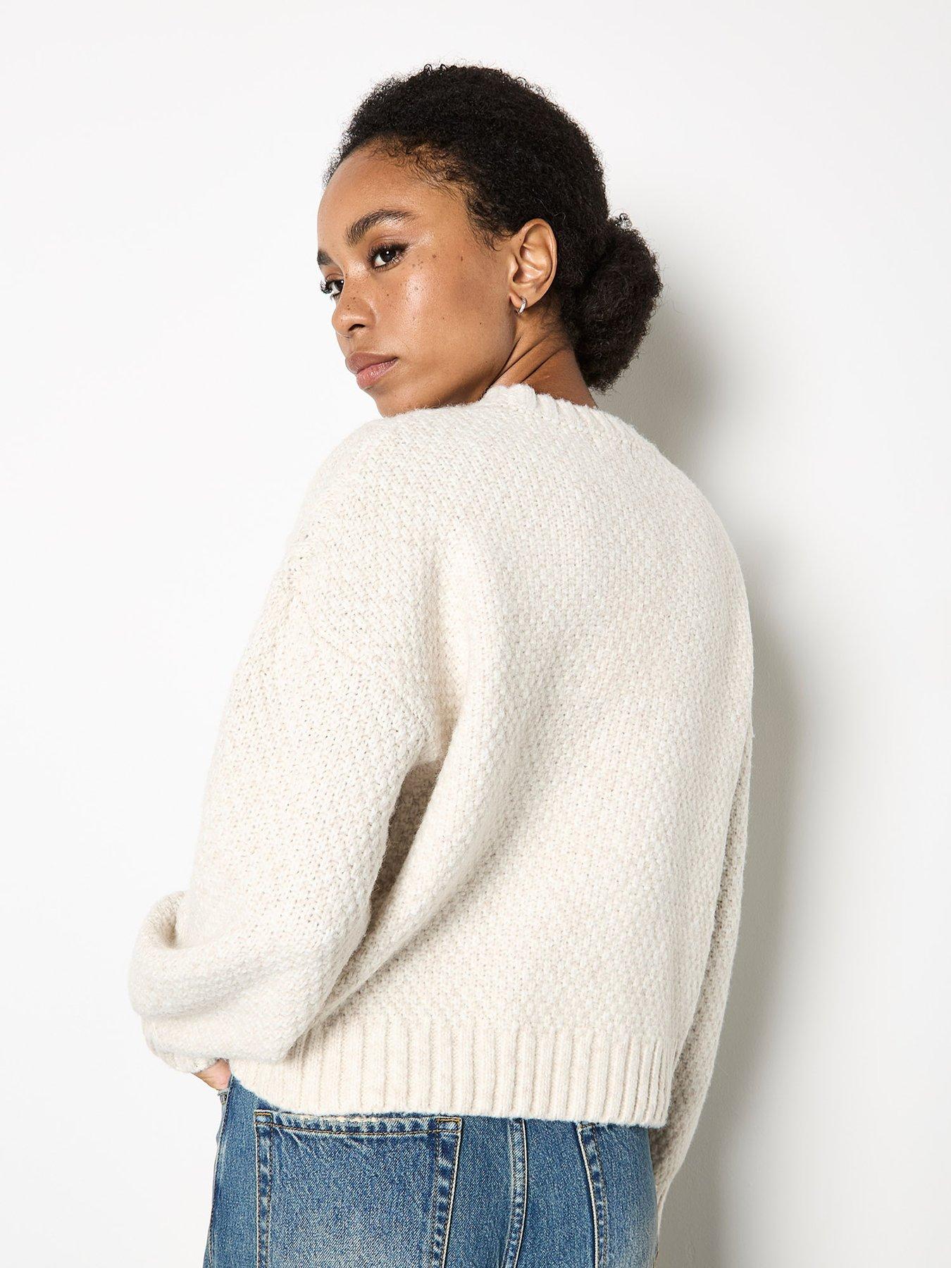stillFront image of apricot-cable-front-chunky-crop-jumper-grey