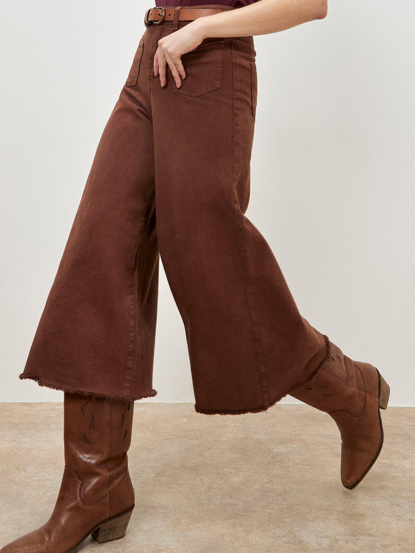 Apricot Giana Pocket Front Wide Jean - Blue