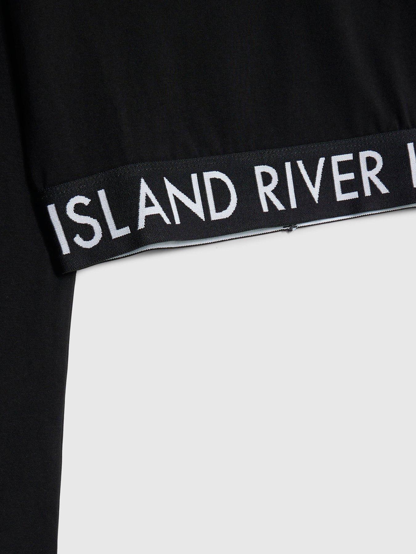 Image 3 of 4 of River Island Older Girls Glitter Waistband Top - Black