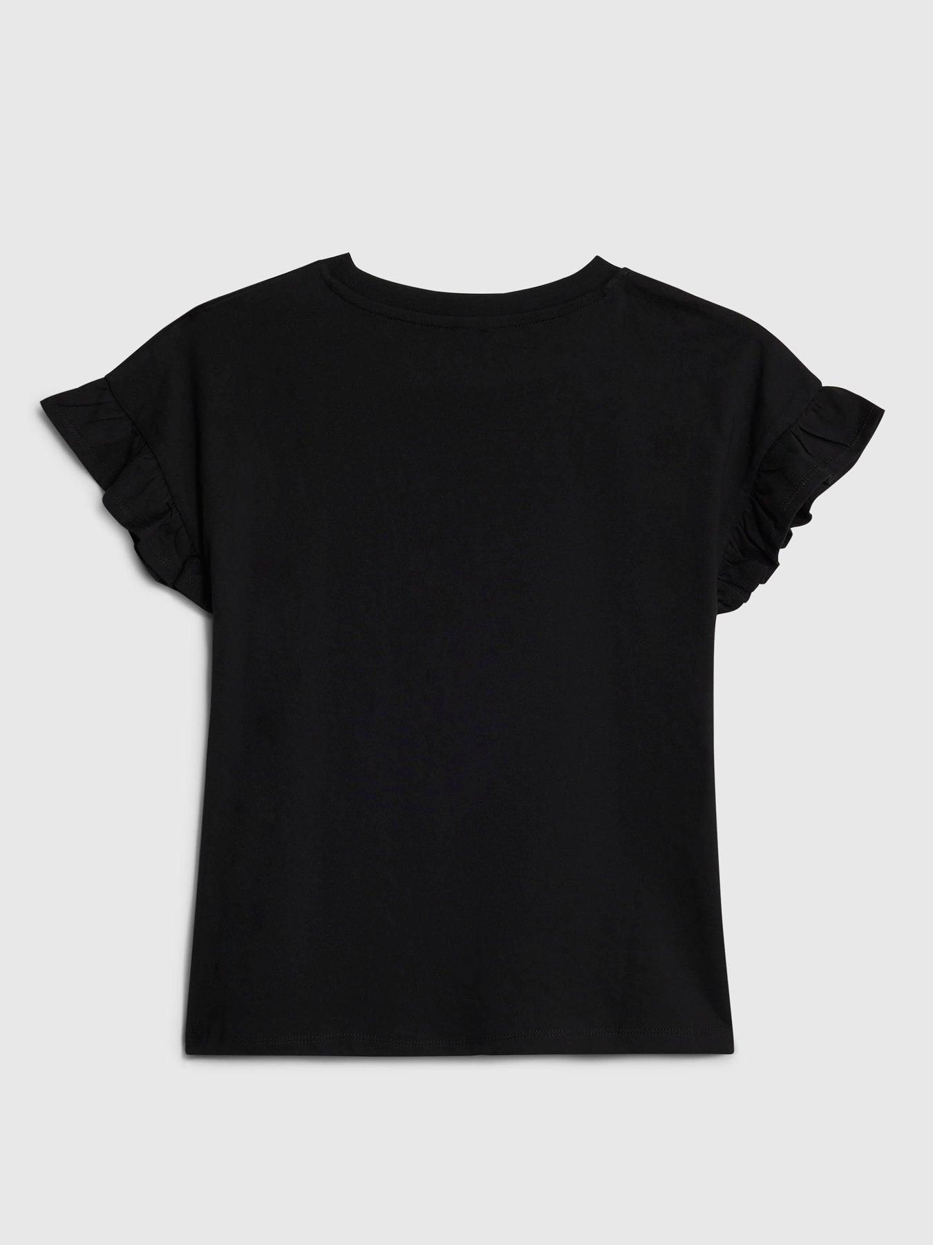  image of river-island-older-girls-leopard-frill-legging-set-black