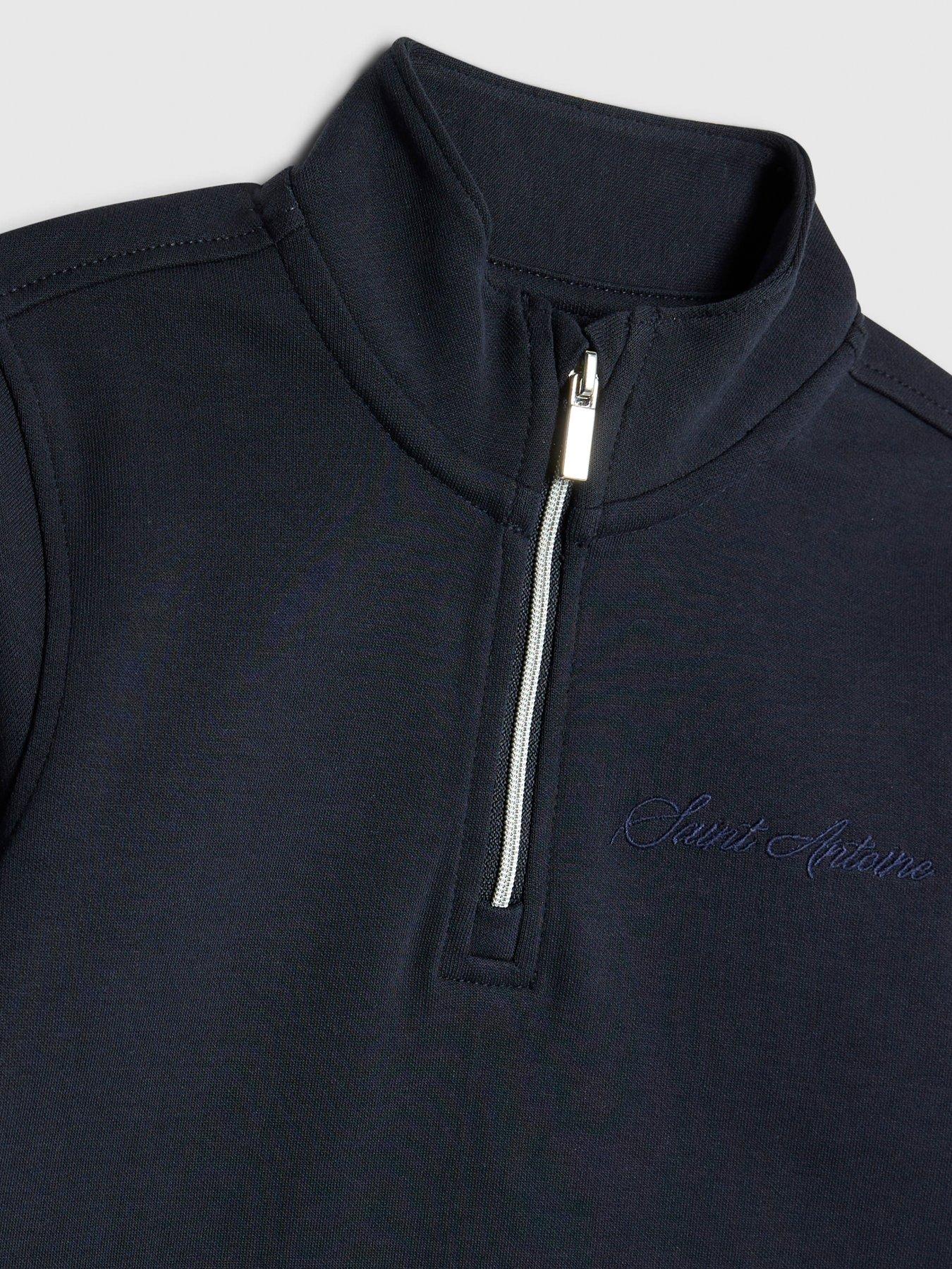 Image 5 of 5 of River Island Mini Boys Zip Funnel Sweatshirt Set - Navy