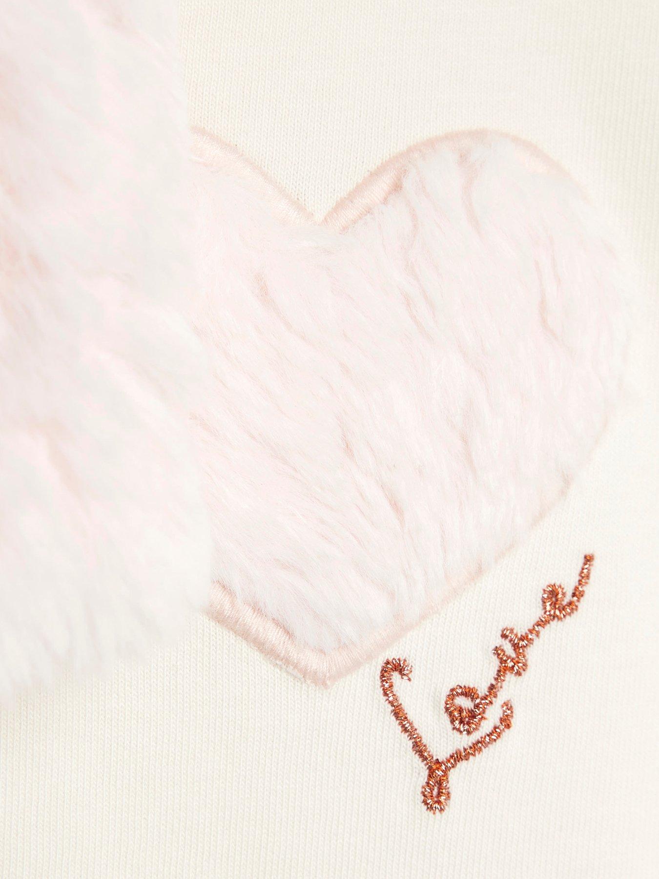  image of river-island-mini-mini-girls-collar-heart-gilet-3-piece-set-pink