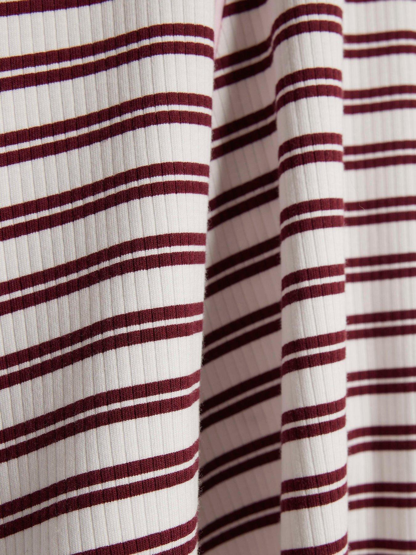  image of river-island-older-girls-ribbed-stripe-polo-dress-red