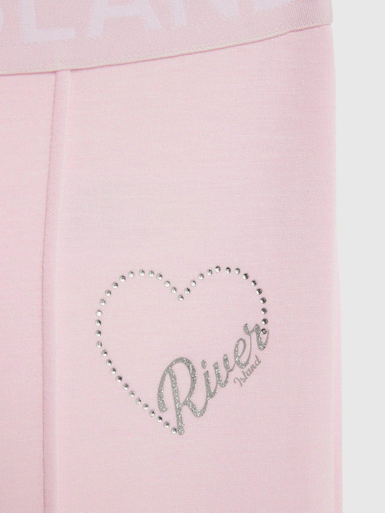  image of river-island-older-girls-premium-zipped-hoodie-set-pink