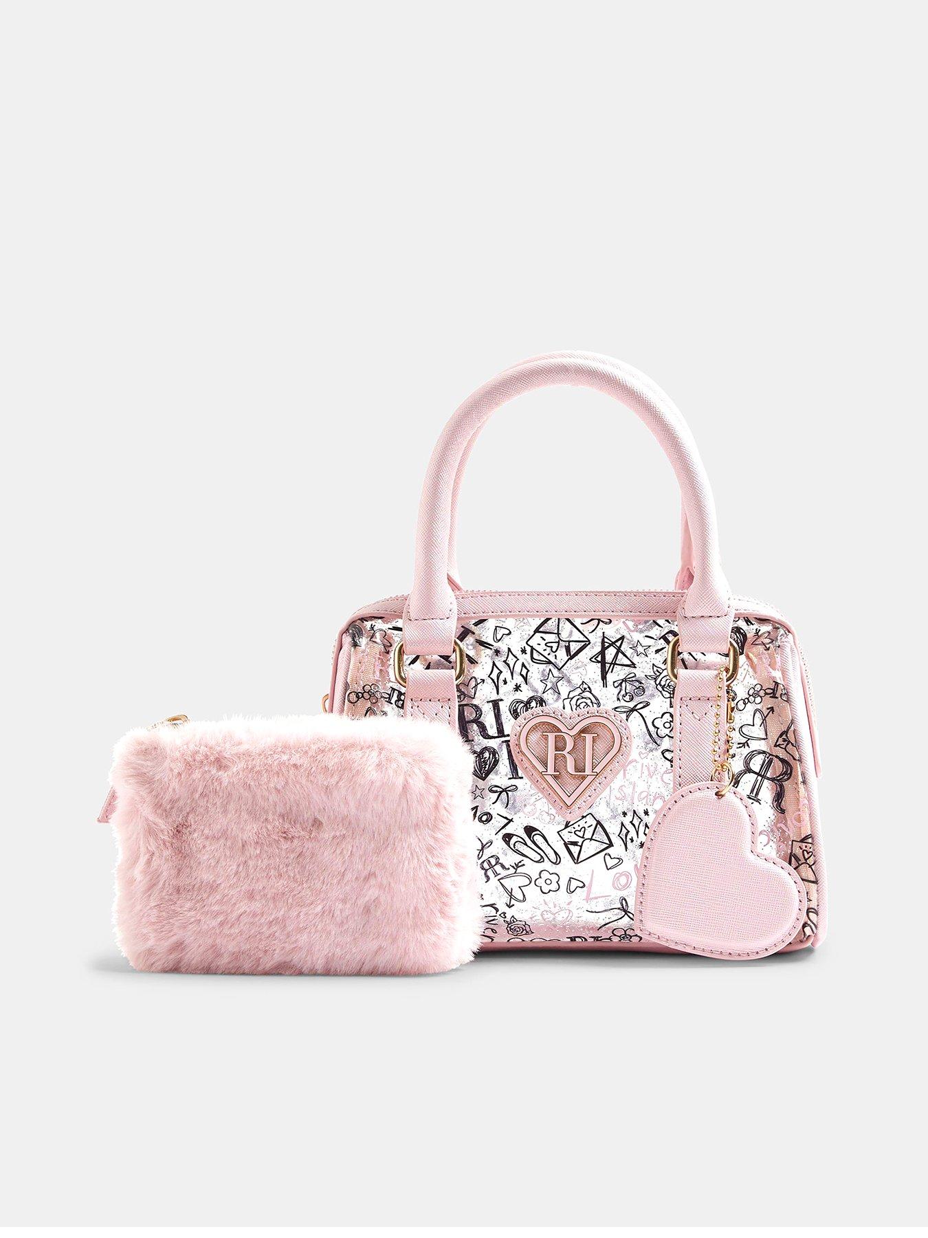 River Island Older Girls Jelly Graffiti Bowler Bag - Pink