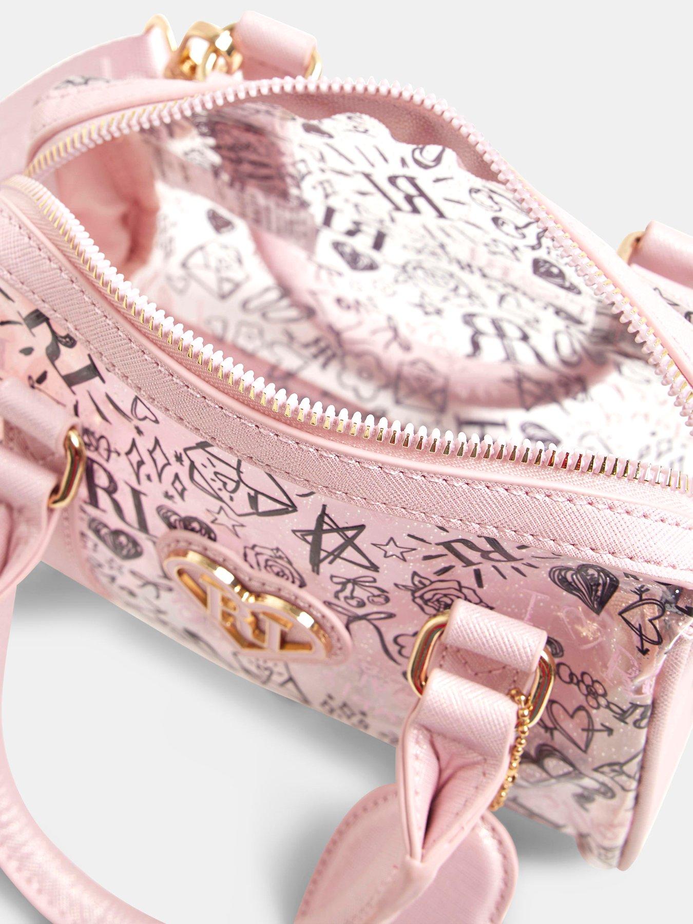 Image 4 of 5 of River Island Older Girls Jelly Graffiti Bowler Bag - Pink
