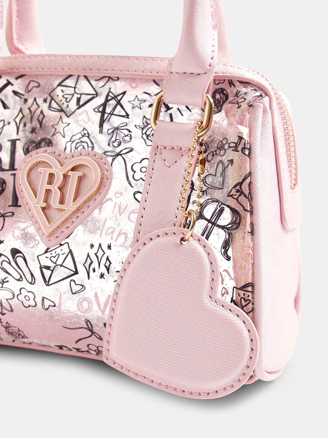Image 5 of 5 of River Island Older Girls Jelly Graffiti Bowler Bag - Pink