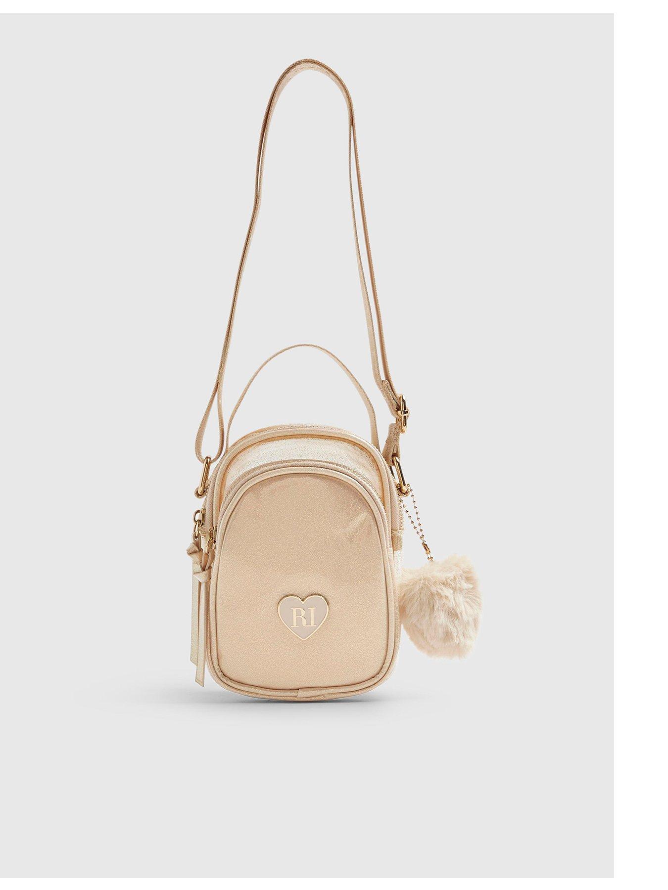 front image of river-island-older-girls-cross-body-jelly-festival-bag-gold