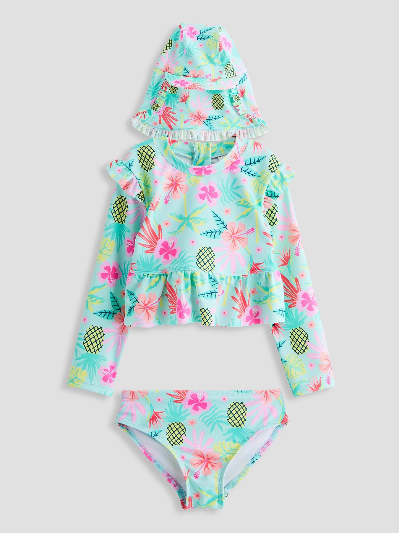 The Very Collection Girls Tropical 2 Piece Frill Sunsafe - Multi