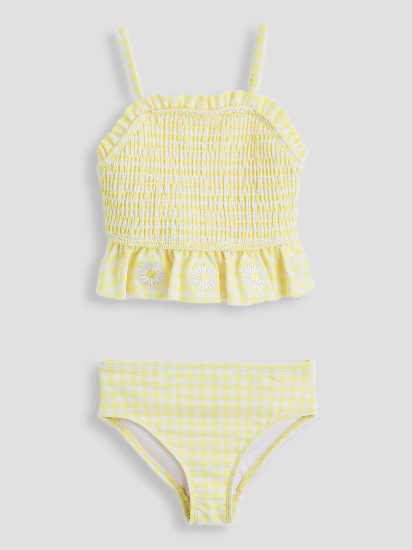 The Very Collection Gingham Daisy 2 Piece Swim Set - Yellow
