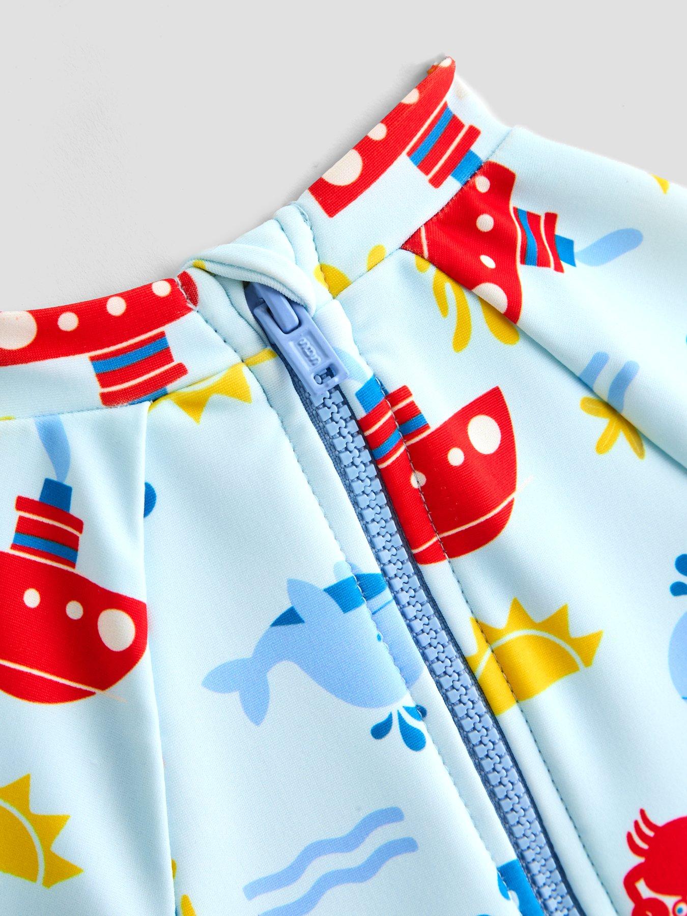 Image 2 of 5 of The Very Collection Baby Boy Sun Safe Sea Life Swim Set With Hat - Blue