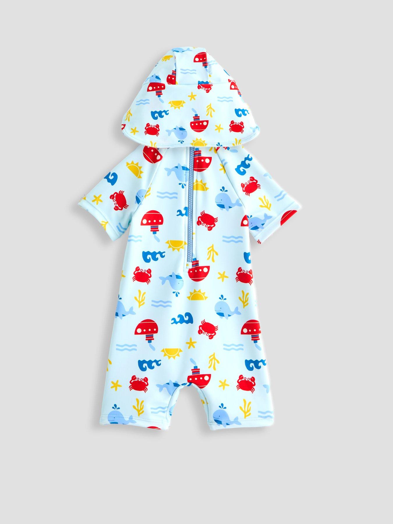 Image 3 of 5 of The Very Collection Baby Boy Sun Safe Sea Life Swim Set With Hat - Blue