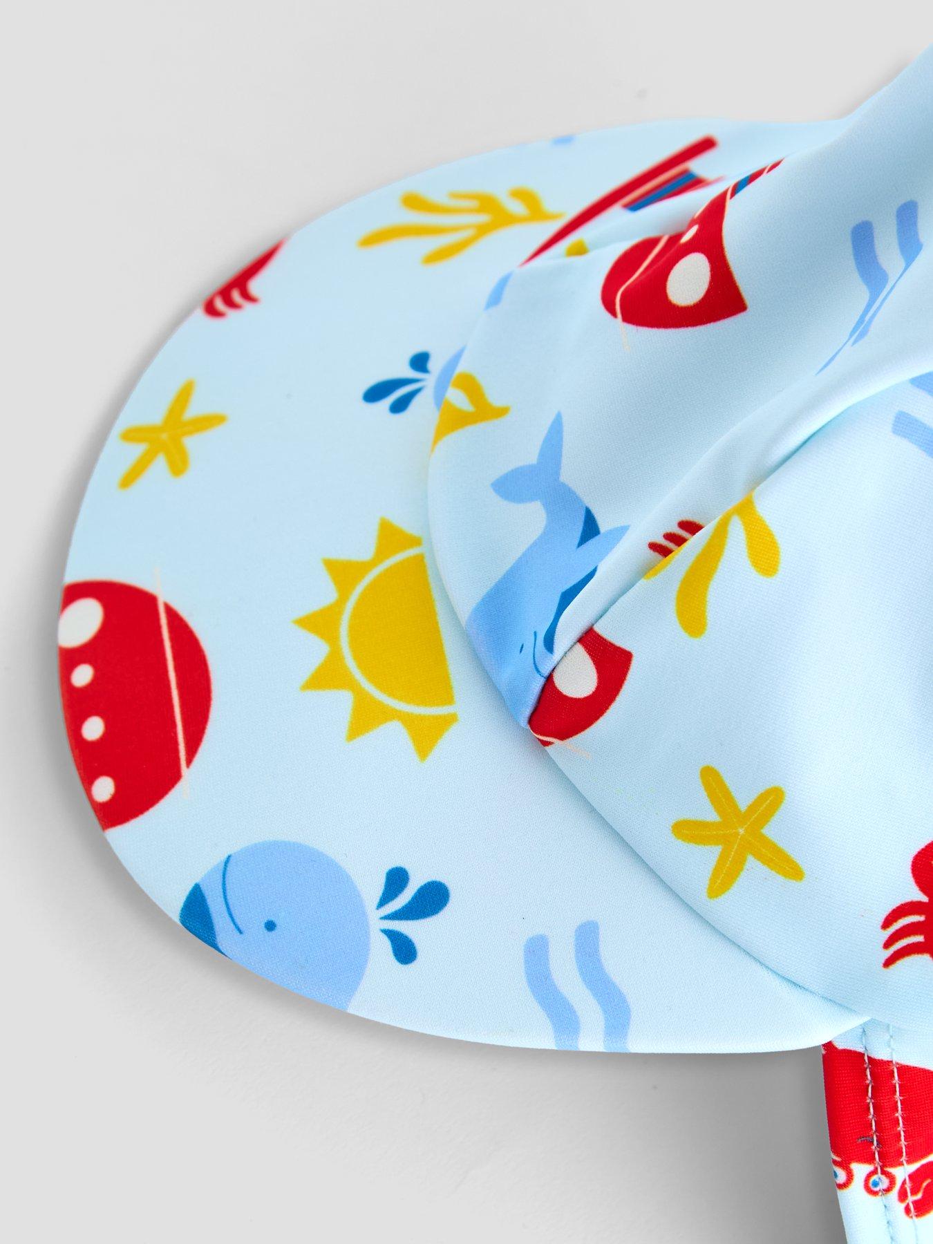 Image 5 of 5 of The Very Collection Baby Boy Sun Safe Sea Life Swim Set With Hat - Blue