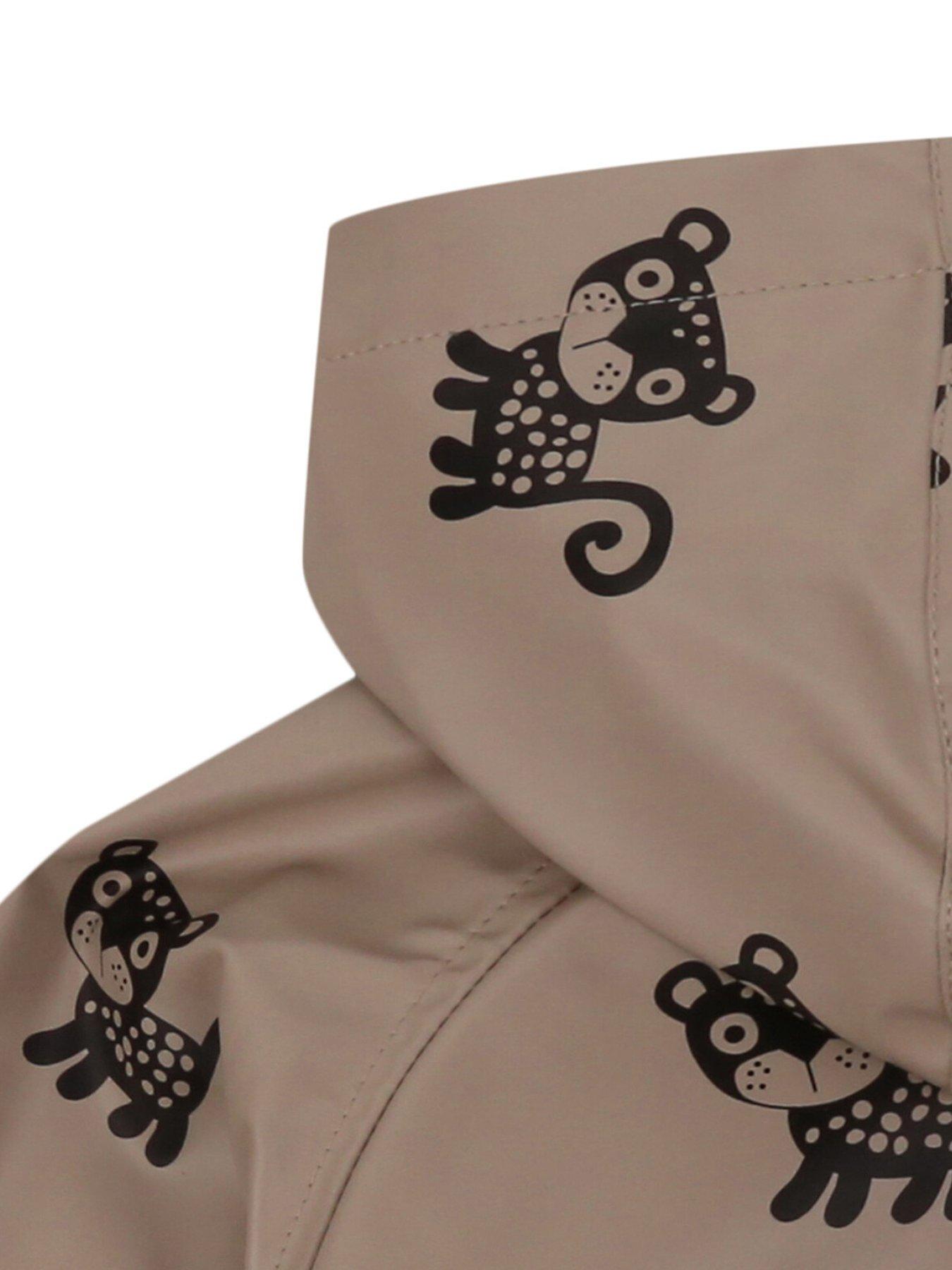  image of turtledove-london-kids-leopard-print-hooded-raincoat-brown