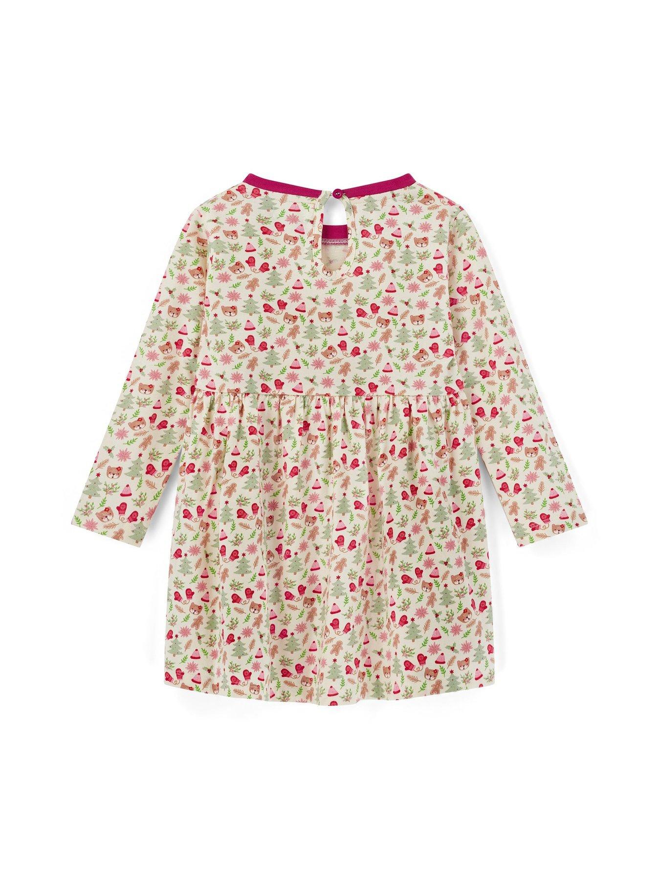  image of lilly-sid-girls-multicoloured-gingerbread-print-dress-and-legging-set-multi