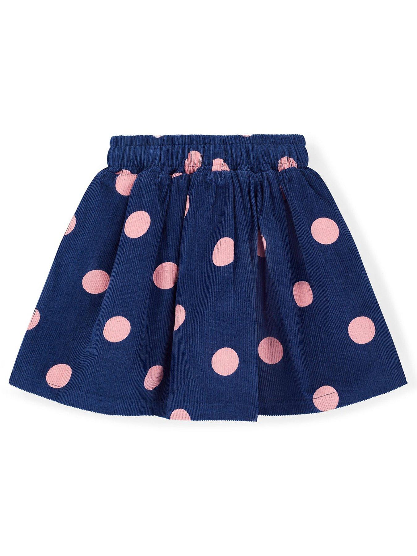 image of lilly-sid-girls-dotty-print-skirt-navy