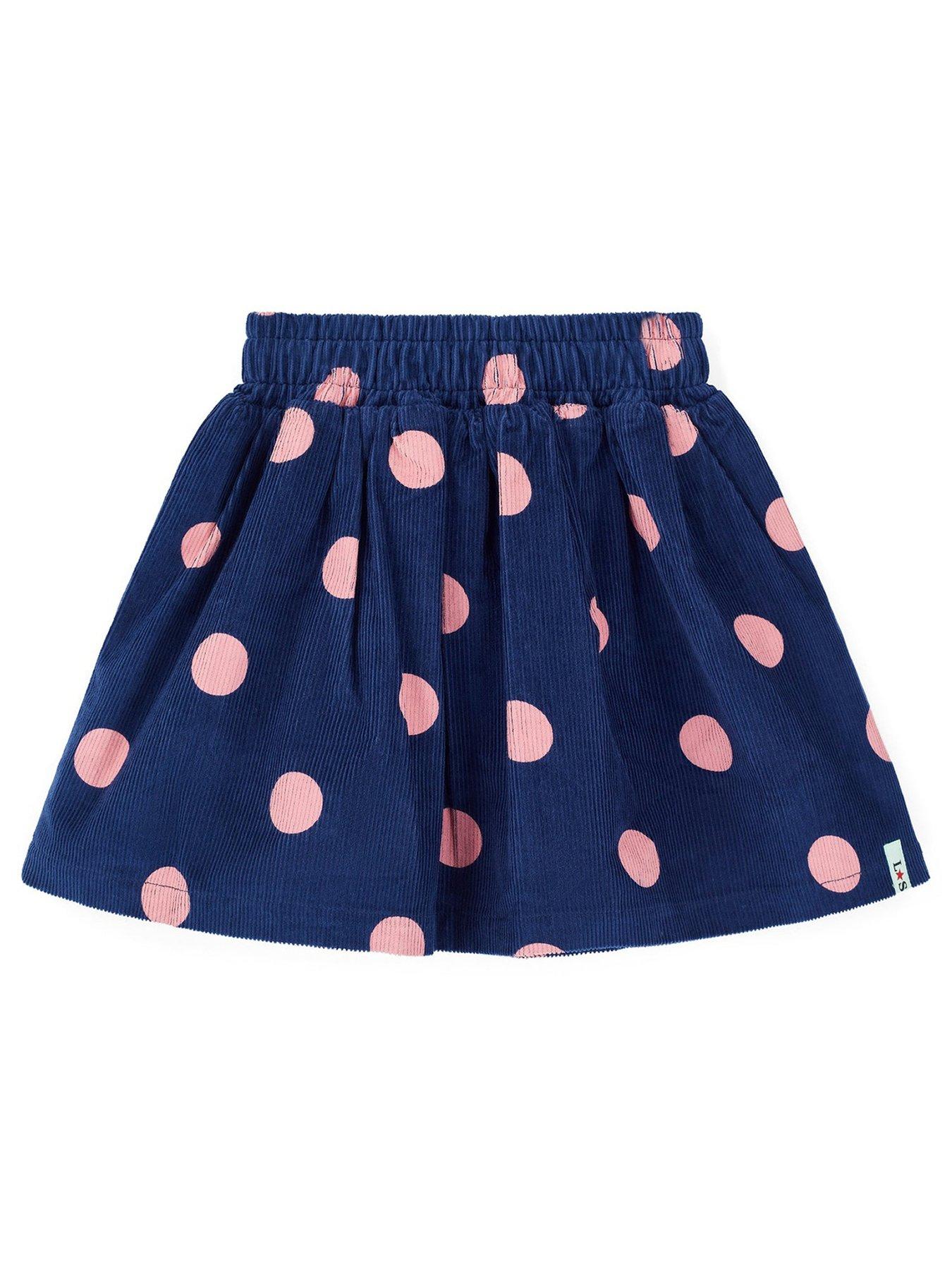 image of lilly-sid-girls-dotty-print-skirt-navy